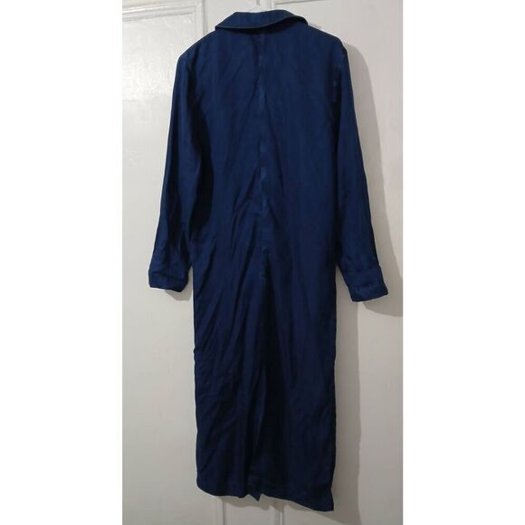 Blk dnm womens small long TENCEL duster INDIGO BLUE denim cardigan - Picture 3 of 7